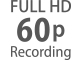 60p için 24p kare oranları ile Full HD